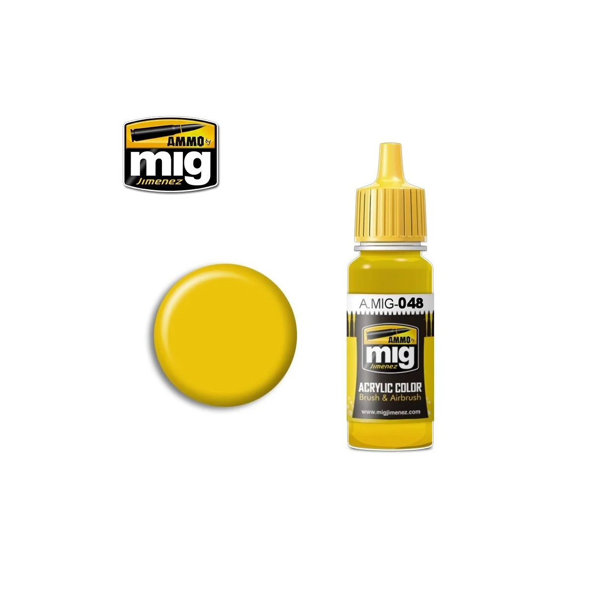 Yellow acrylic paint, 17ml, Mig - A.MIG-0048 - A.MIG-0048