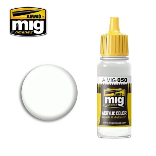 A.MIG-0050-Mig Matte White Acrylic Paint 17ml - A.MIG-0050