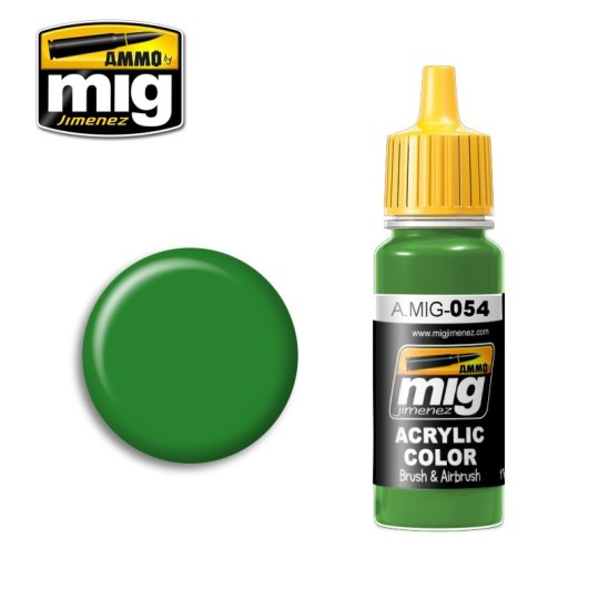 SIGNAL GREEN acrylic paint 17ml Mig - A.MIG-0054 A.MIG-0054-SIGNAL GREEN acrylic paint 17ml Mig - A.MIG-0054