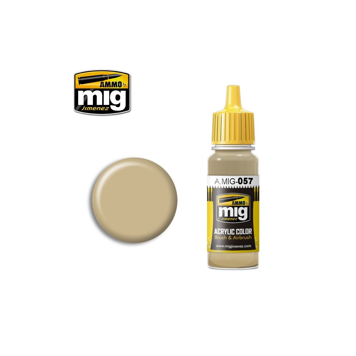Peinture acrylique JAUNE GRIS 17ml Mig AMMO - MIG Jimenez A.MIG-0057 - 1