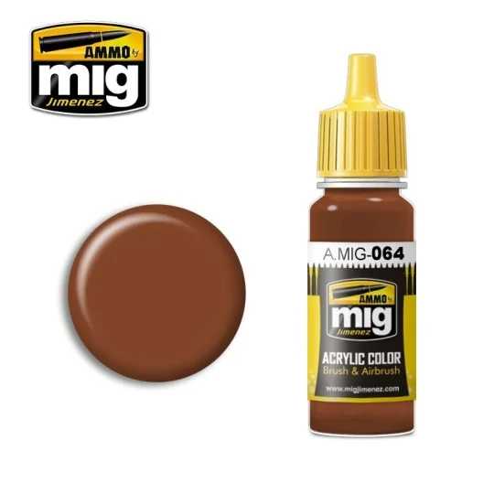 Peinture acrylique MARRON TERRE 17ml Mig AMMO - MIG Jimenez A.MIG-0064 - 1 A.MIG-0064-Peinture acrylique MARRON TERRE 17ml Mig - A.MIG-0064