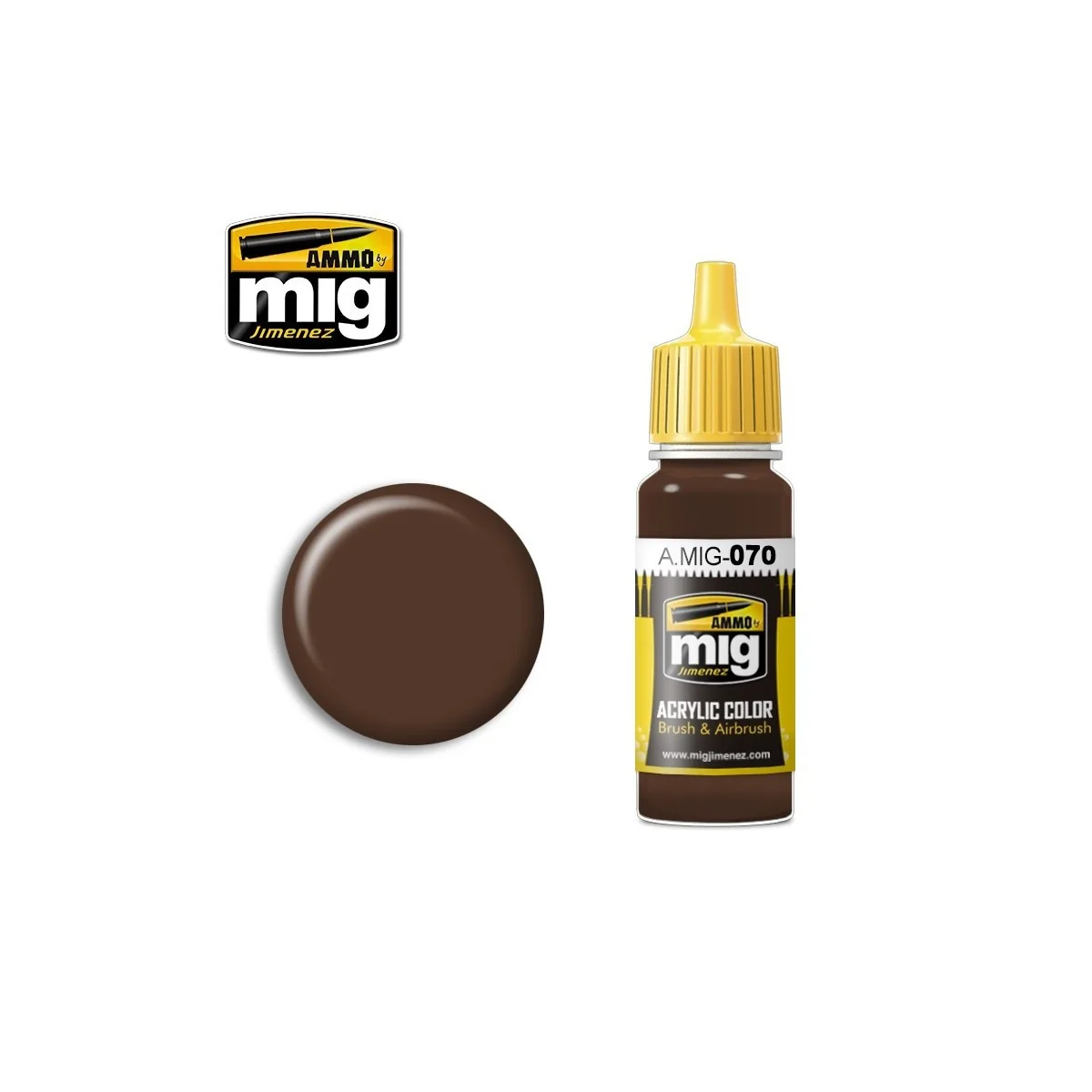 Peinture acrylique TERRE FONCÉE BRUN MOYEN (BS 450) 17ml Mig AMMO - MIG Jimenez A.MIG-0070 - 1 Peinture acrylique TERRE FONCÉE BRUN MOYEN (BS 450) 17ml Mig AMMO - MIG Jimenez A.MIG-0070 - 1