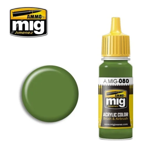 Peinture acrylique VERT VIF AMT-4 17ml Mig AMMO - MIG Jimenez A.MIG-0080 - 1 A.MIG-0080-Peinture acrylique VERT VIF AMT-4 17ml Mig - A.MIG-0080