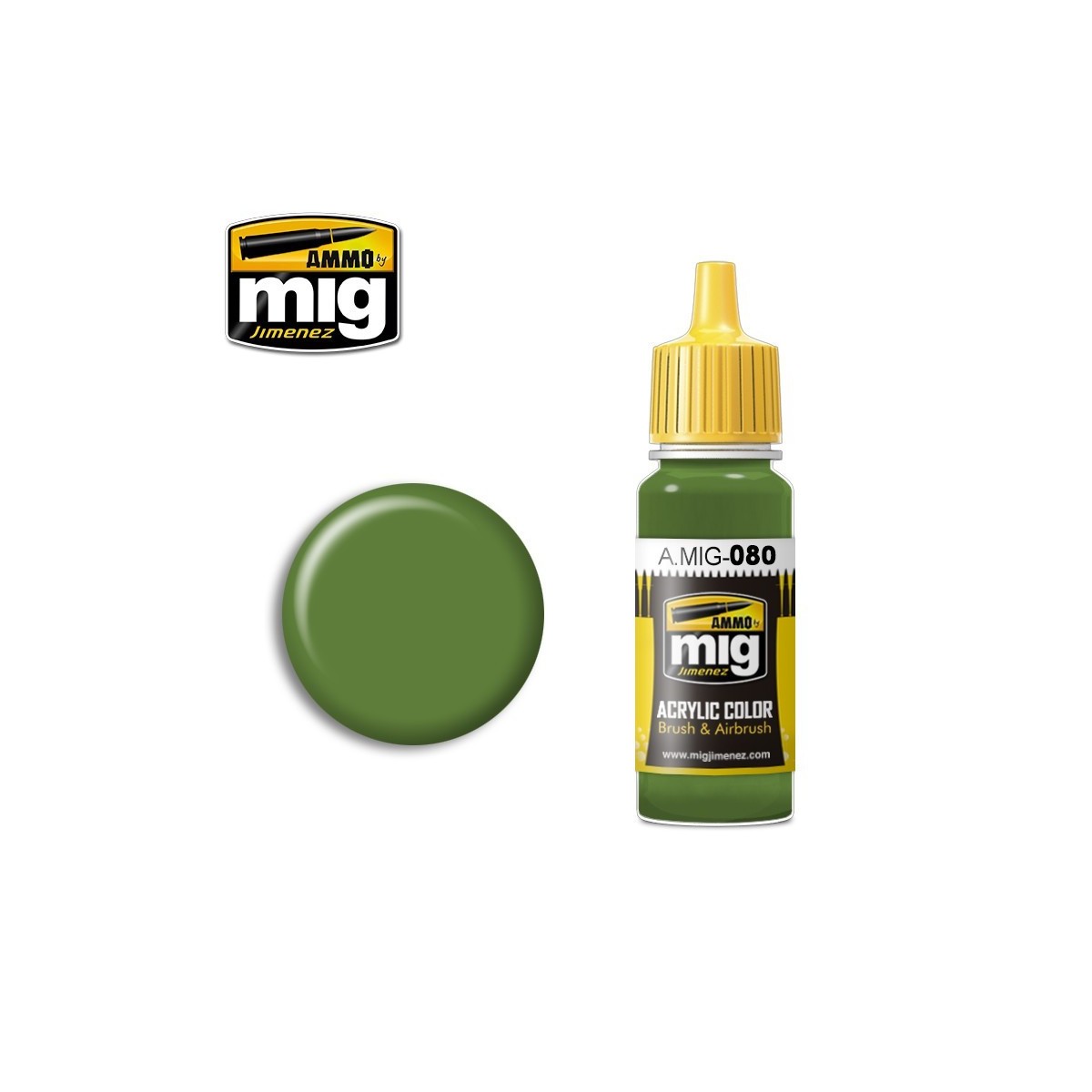 Bright Green Acrylic Paint AMT-4 17ml Mig - A.MIG-0080 Bright Green Acrylic Paint AMT-4 17ml Mig - A.MIG-0080