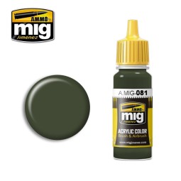 US Olive Drab Acrylic Paint, Vietnam War Era (FS 24087 17ml Mig) - ...