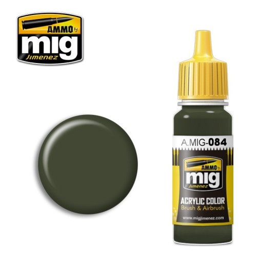 NATO Green Acrylic Paint 17ml Mig - A.MIG-0084 A.MIG-0084-NATO Green Acrylic Paint 17ml Mig - A.MIG-0084