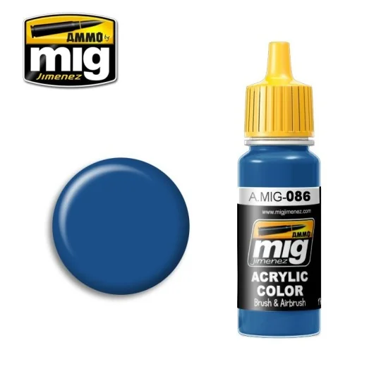 Peinture acrylique BLEU (RAL 5019) 17ml Mig AMMO - MIG Jimenez A.MIG-0086 - 1 A.MIG-0086-Peinture acrylique BLEU (RAL 5019) 17ml Mig - A.MIG-0086