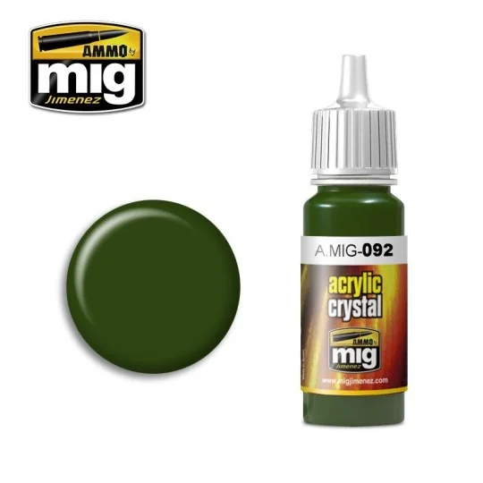 Peinture acrylique VERT CRISTAL 17ml Mig AMMO - MIG Jimenez A.MIG-0092 - 1 A.MIG-0092-Peinture acrylique VERT CRISTAL 17ml Mig - A.MIG-0092