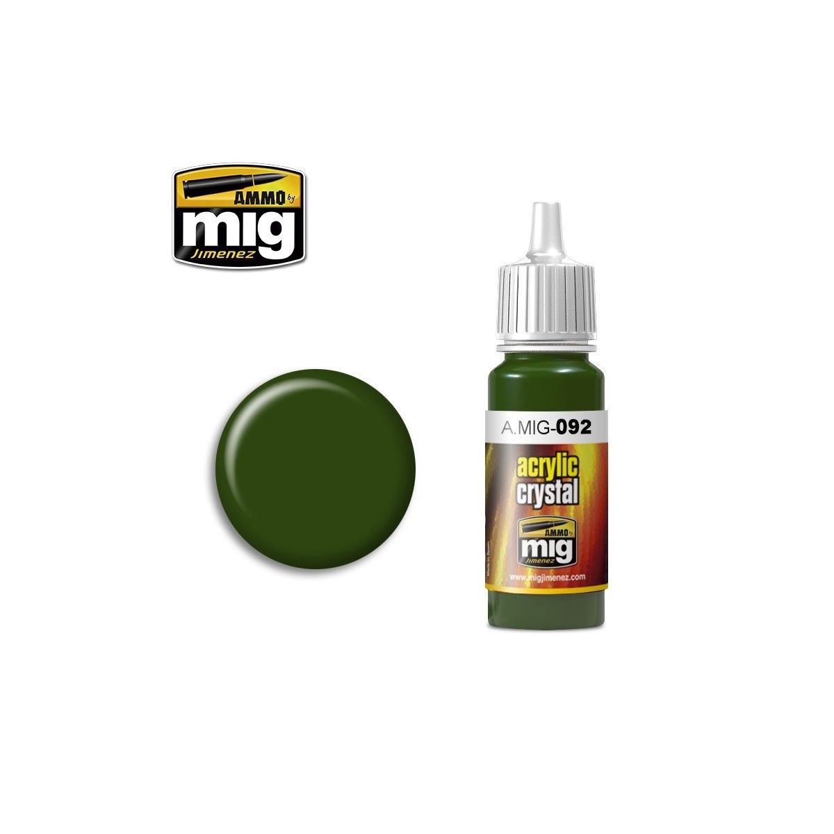 Crystal Green Acrylic Paint 17ml Mig - A.MIG-0092 Crystal Green Acrylic Paint 17ml Mig - A.MIG-0092