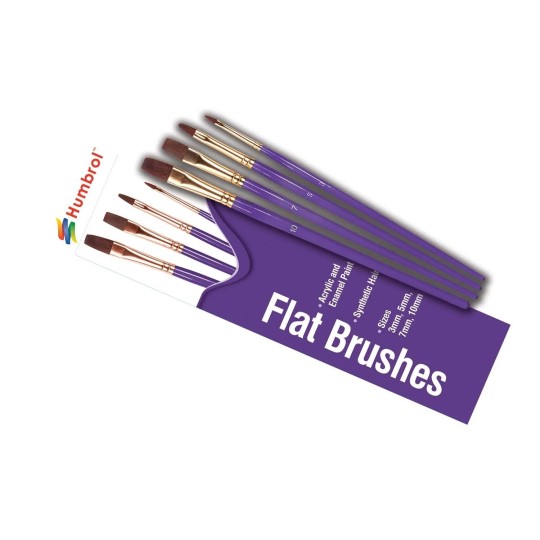 Humbrol AG4305 Flat Brush Set (Synthetic Fibers) Sizes 3, 5, 7 and ... AG4305-Humbrol AG4305 Flat Brush Set (Synthetic Fibers) Sizes 3, 5, 7 and 10