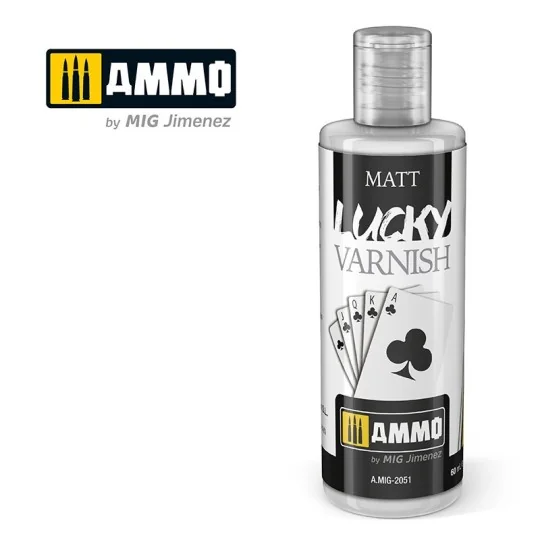 Peinture acrylique VERNIS MAT LUCKY (60ml) Mig AMMO - MIG Jimenez A.MIG-2051 - 1 A.MIG-2051-Peinture acrylique VERNIS MAT LUCKY (60ml) Mig - A.MIG-2051