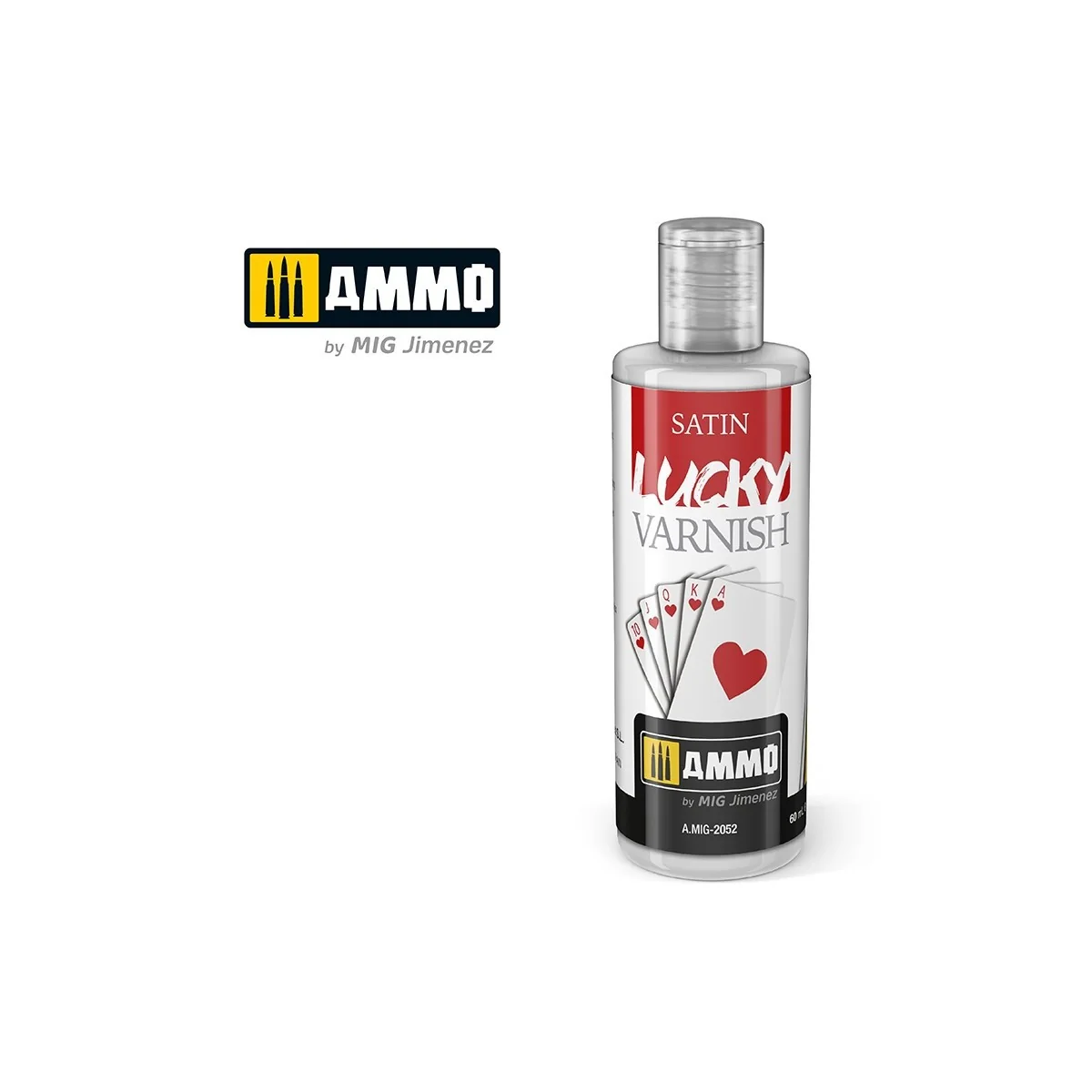 Peinture acrylique VERNIS SATINE LUCKY (60ml) Mig AMMO - MIG Jimenez A.MIG-2052 - 1 Peinture acrylique VERNIS SATINE LUCKY (60ml) Mig AMMO - MIG Jimenez A.MIG-2052 - 1