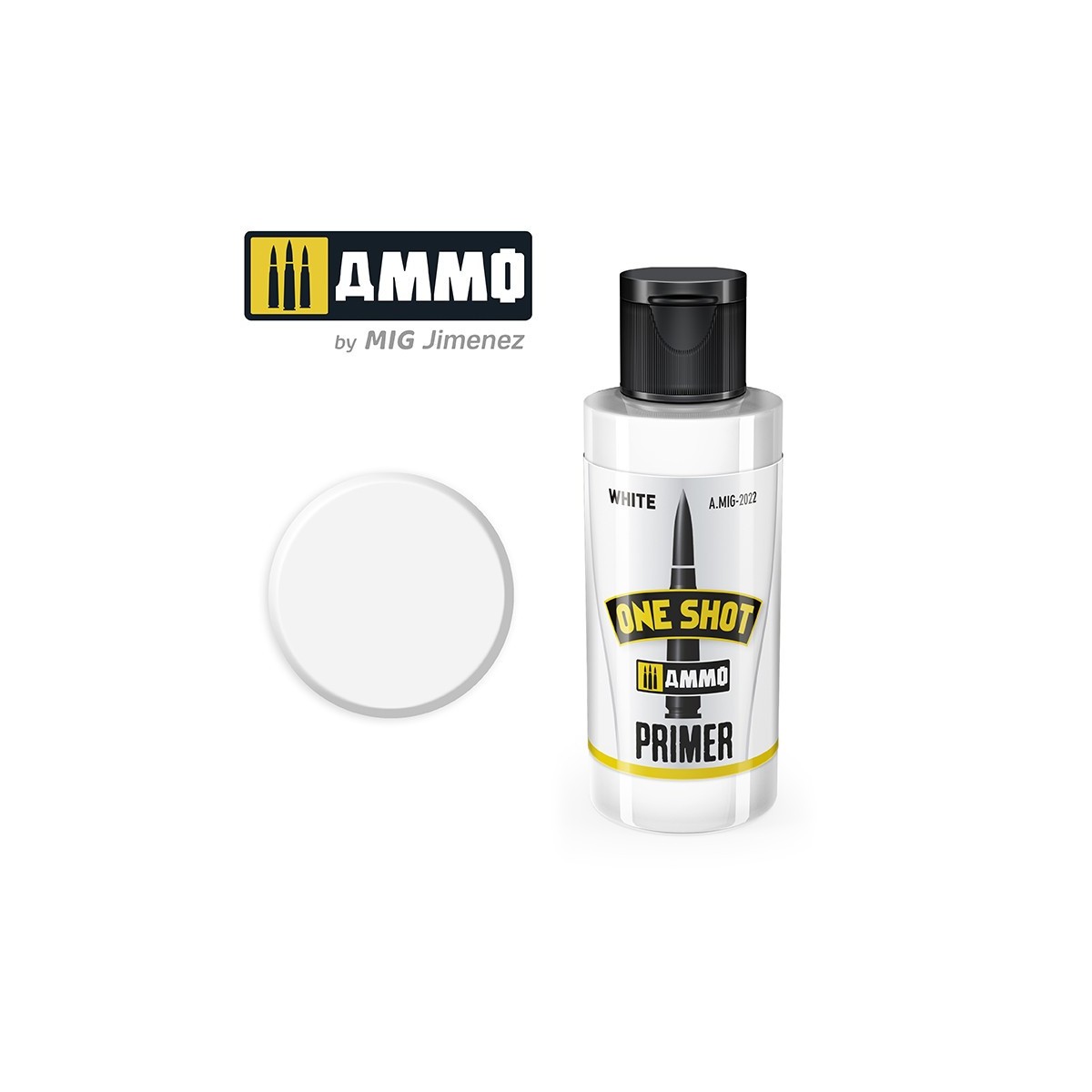 Peinture acrylique PRIMER Blanc ONE SHOT (60ml) Mig AMMO - MIG Jimenez A.MIG-2022 - 1