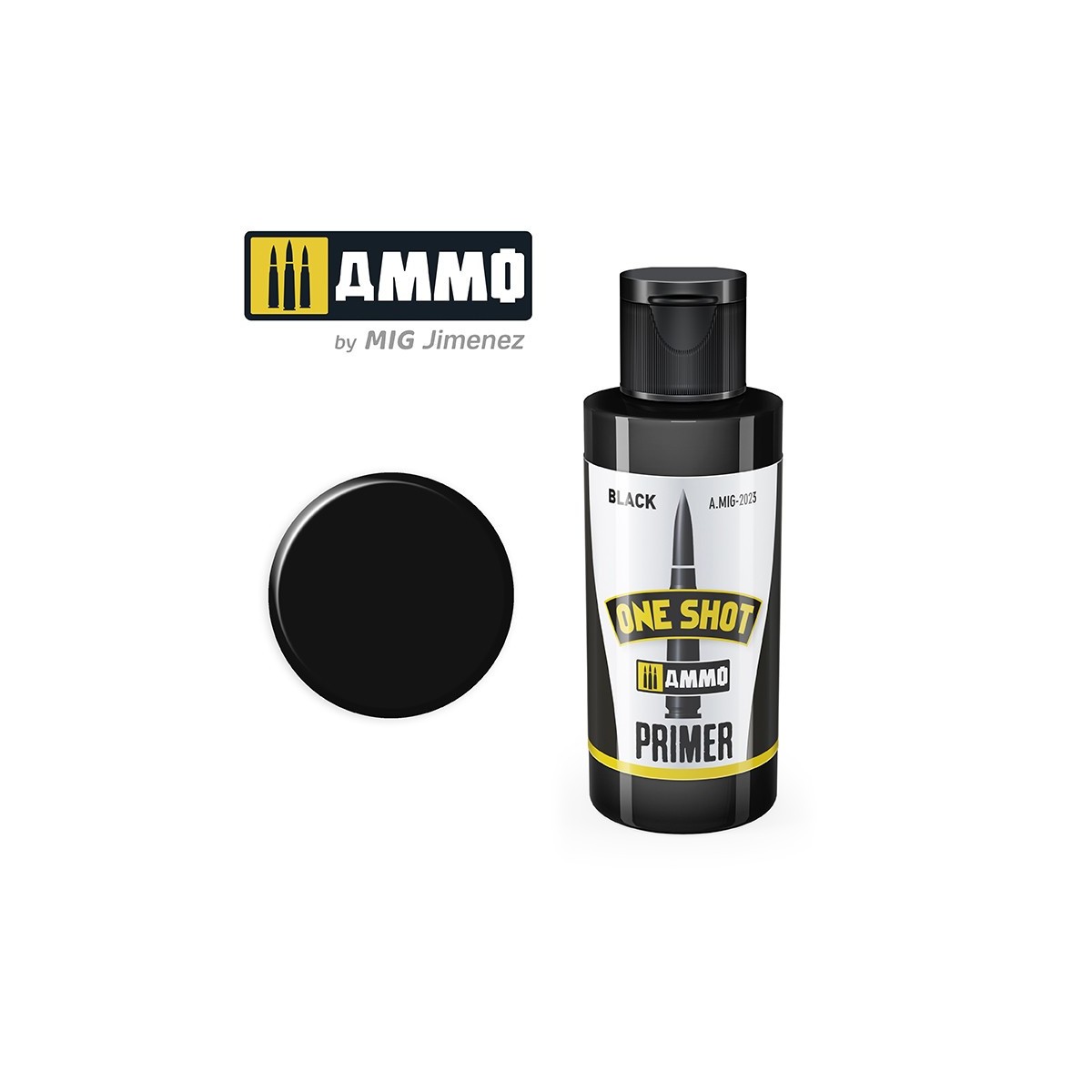 Peinture acrylique PRIMER Noir ONE SHOT (60ml) Mig AMMO - MIG Jimenez A.MIG-2023 - 1