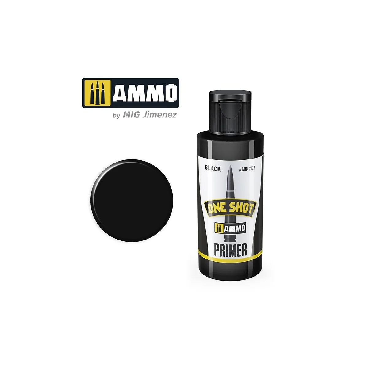 Mig Black ONE SHOT Acrylic Primer Paint (60ml) - A.MIG-2023 - A.MIG...