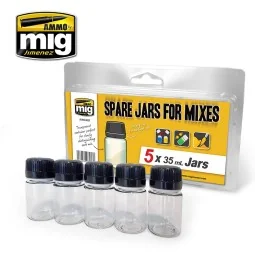 Transparent mixing jars 5 x 35ml Mig - A.MIG-8033 - A.MIG-8033