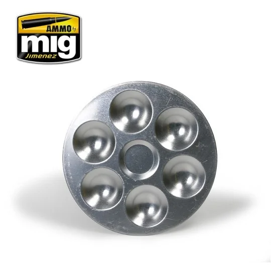 Mig 6-Compartment Aluminum Paint Palette - A.MIG-8008 - A.MIG-8008 A.MIG-8008-Mig 6-Compartment Aluminum Paint Palette - A.MIG-8008