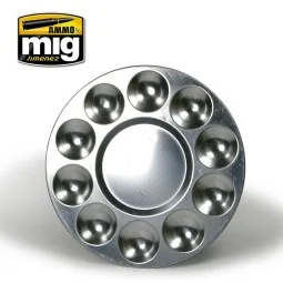 Mig 10-Compartment Aluminum Paint Palette - A.MIG-8009 - A.MIG-8009