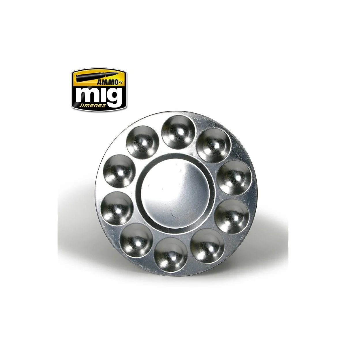 Palette de peinture en Aluminium 10 compartiments Mig AMMO - MIG Jimenez A.MIG-8009 - 1 Palette de peinture en Aluminium 10 compartiments Mig AMMO - MIG Jimenez A.MIG-8009 - 1