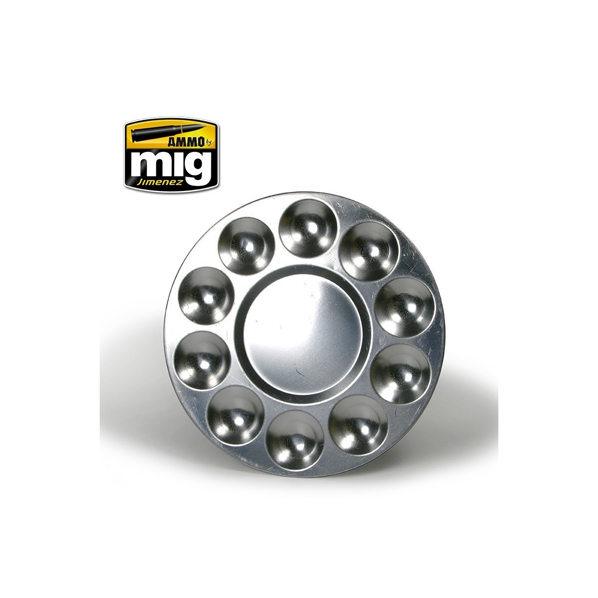 Aluminum paint palette 10 compartments Mig - A.MIG-8009