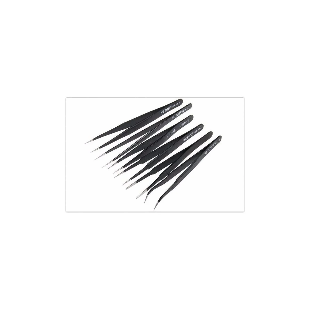 Set of 6 mini precision metal tweezers, non-magnetic - B-6PINCES - ... Set of 6 mini precision metal tweezers, non-magnetic - B-6PINCES - ...