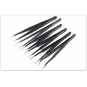 Set of 6 mini precision metal tweezers, non-magnetic - B-6PINCES - ... B-6PINCES-Set of 6 mini precision metal tweezers, non-magnetic - B-6PINCES