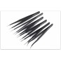 B-6PINCES-Set of 6 mini precision metal tweezers, non-magnetic