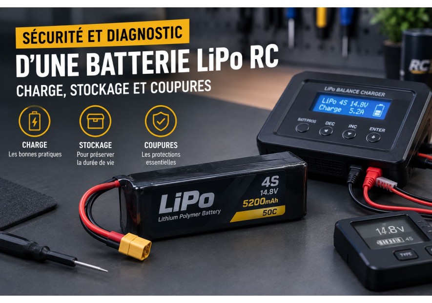 RC LiPo battery safety and diagnosis: charging, storage and cut-outs
